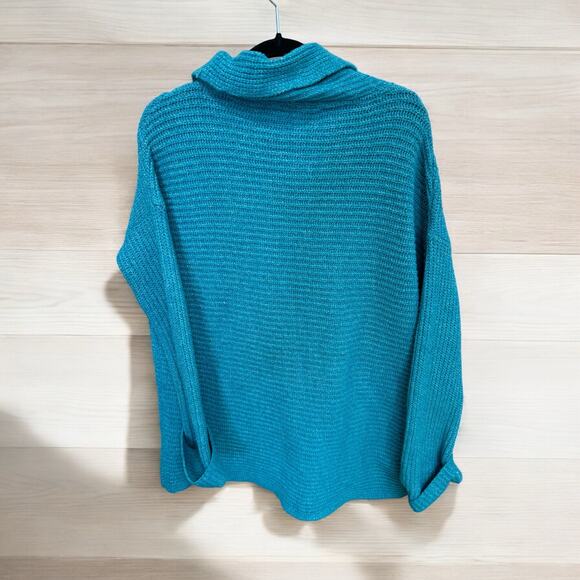 PILCRO Anthro Cowl Neck Aqua Sweater Size Small - Picture 5 of 6